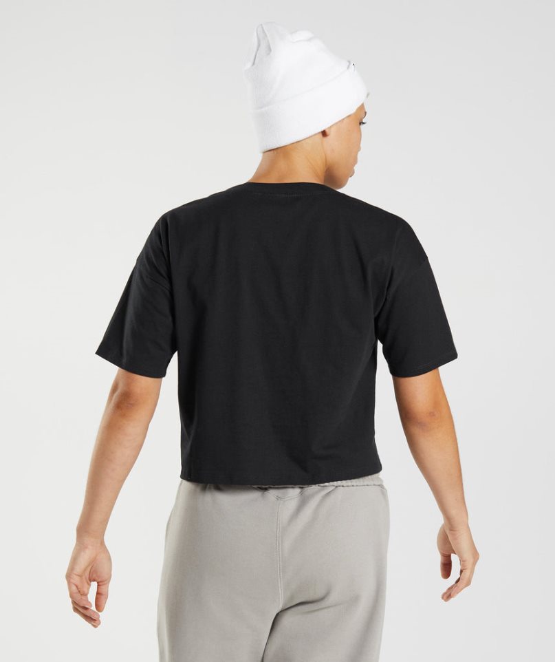 Gymshark GS10 Year Midi Beskurna Toppar Dam Svarta | SE-81425H