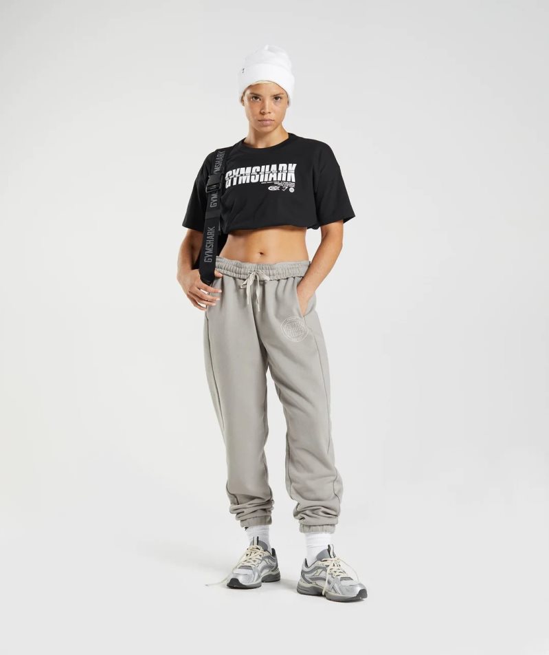Gymshark GS10 Year Midi Beskurna Toppar Dam Svarta | SE-81425H