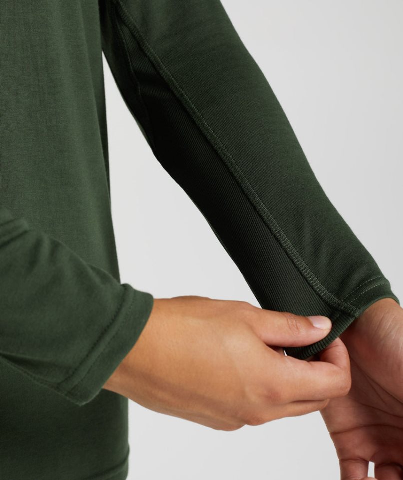 Gymshark GS Power Long Sleeve T-shirt Dam Olivgröna | SE-21085N