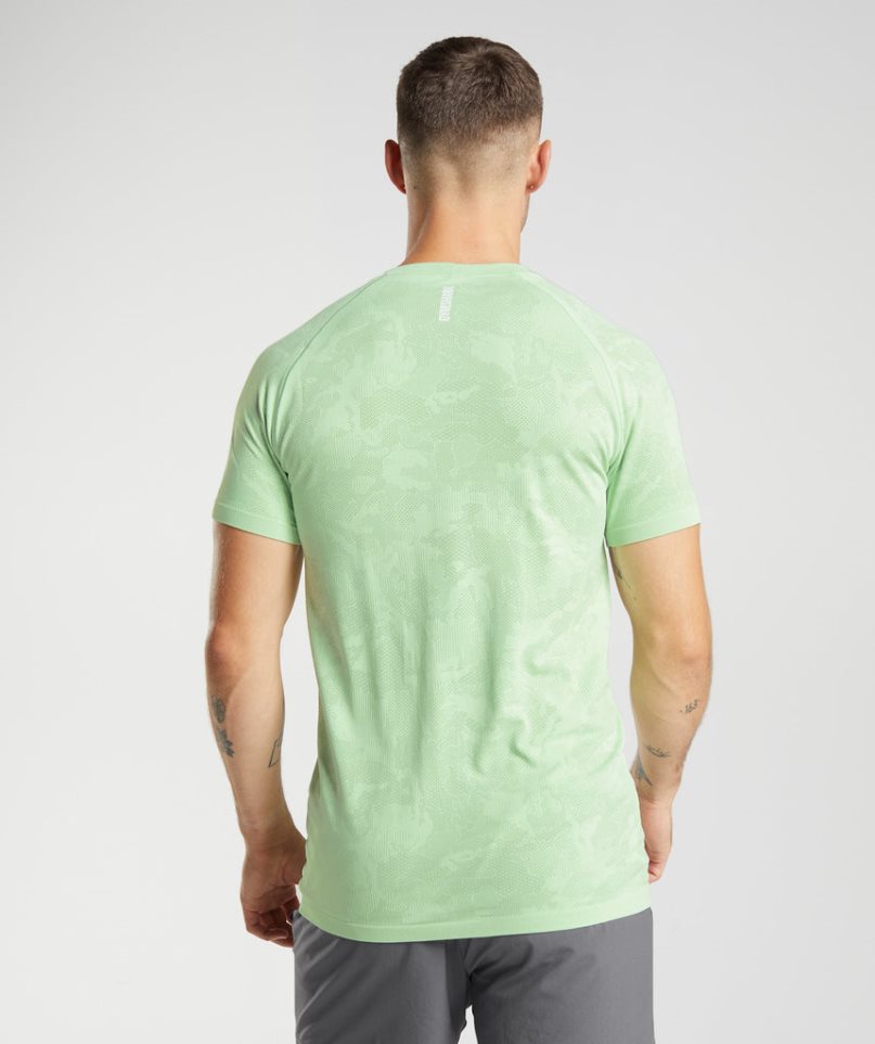 Gymshark Geo Seamless T-shirt Herr Ljusgröna | SE-50429X