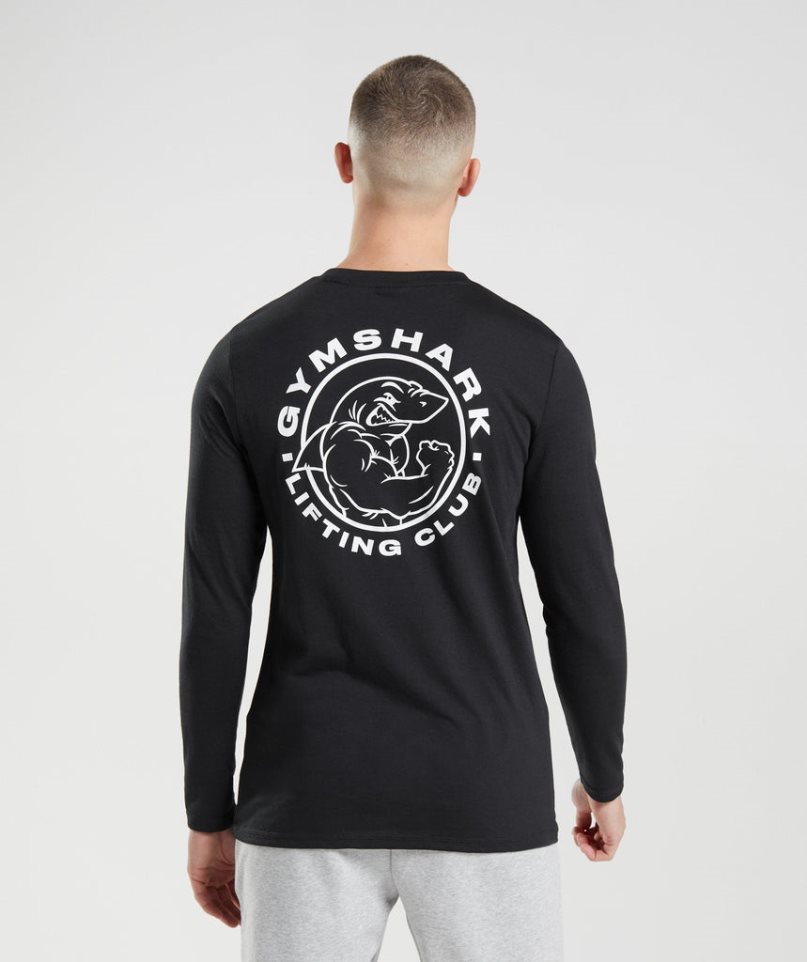 Gymshark Legacy Long Sleeve T-shirt Herr Svarta | SE-50247R