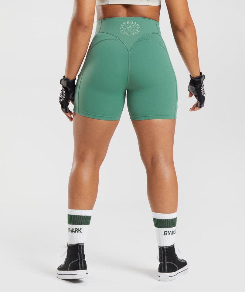 Gymshark Legacy Ruched Tight Shorts Dam Gröna | SE-34206W