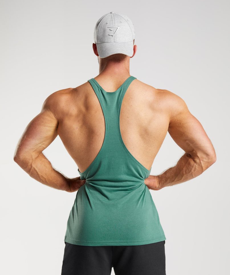 Gymshark Legacy Stringer Linnen Herr Gröna | SE-04852H