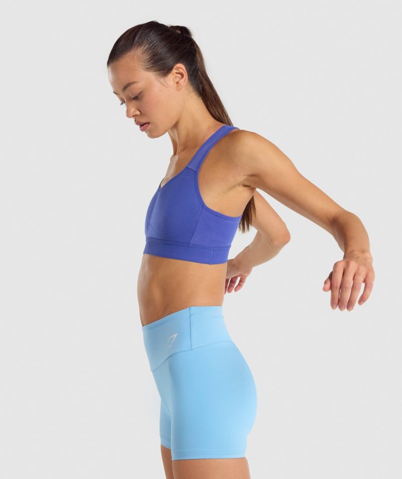 Gymshark Lätta High Support Sport Bh Dam Blå | SE-20875Z