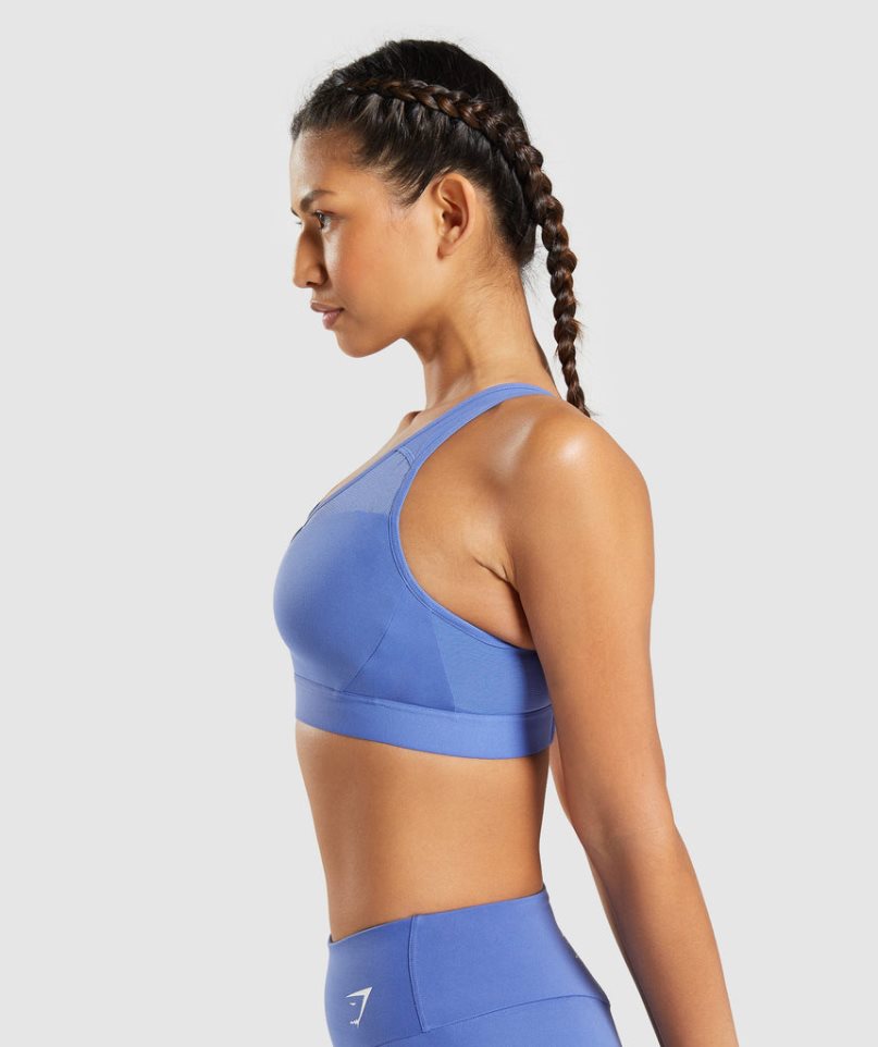 Gymshark Open Back Sport Bh Dam Blå | SE-60954W