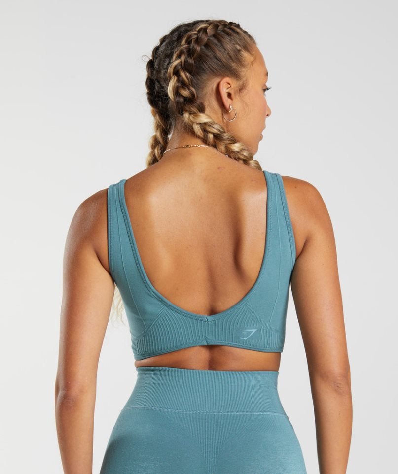 Gymshark Rest Day Seamless Bralette Sport Bh Dam Blå | SE-07548I