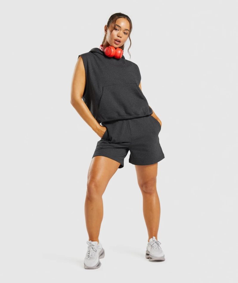 Gymshark Rest Day Sweats Shorts Dam Svarta | SE-12806D