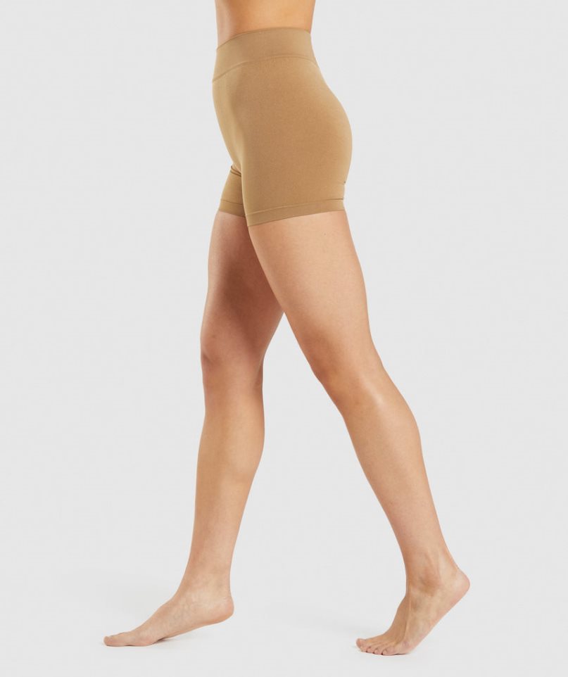 Gymshark Seamless Boxers Underkläder Dam Ljusbruna | SE-35109V