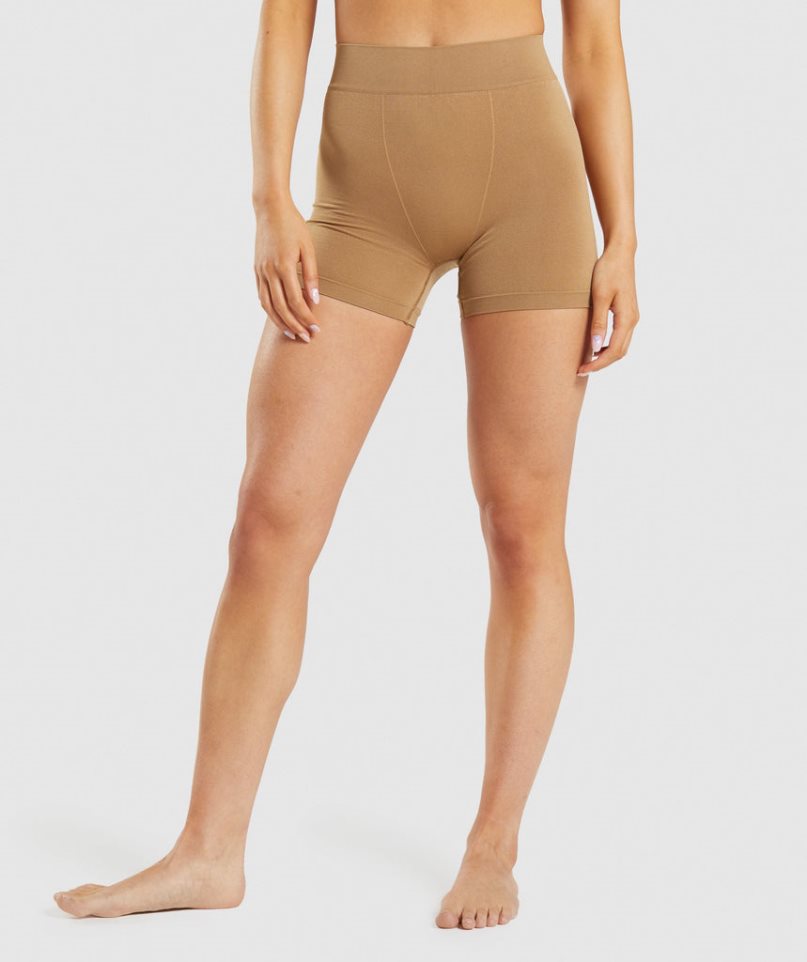 Gymshark Seamless Boxers Underkläder Dam Ljusbruna | SE-35109V
