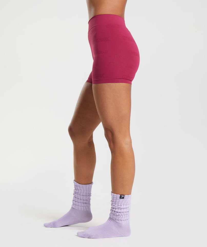 Gymshark Seamless Jacquard Boxers Underkläder Dam Rosa | SE-30741X