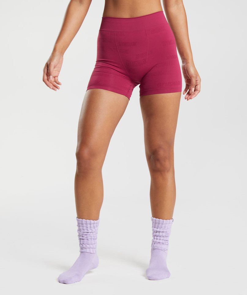 Gymshark Seamless Jacquard Boxers Underkläder Dam Rosa | SE-30741X