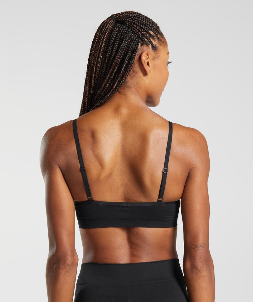 Gymshark Seamless Jacquard Bralette Underkläder Dam Svarta | SE-85762P