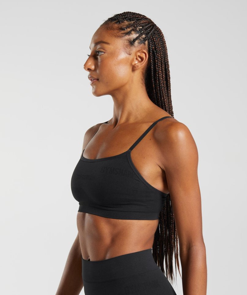 Gymshark Seamless Jacquard Bralette Underkläder Dam Svarta | SE-85762P
