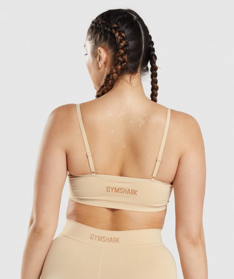 Gymshark Seamless Low Neck Bralette Underkläder Dam Ljusbruna | SE-09714Q