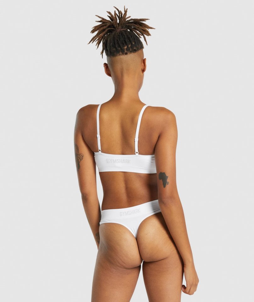 Gymshark Seamless Low Neck Bralette Underkläder Dam Vita | SE-25438Y