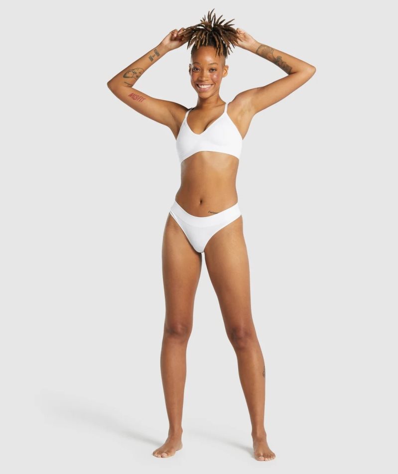 Gymshark Seamless Low Neck Bralette Underkläder Dam Vita | SE-25438Y