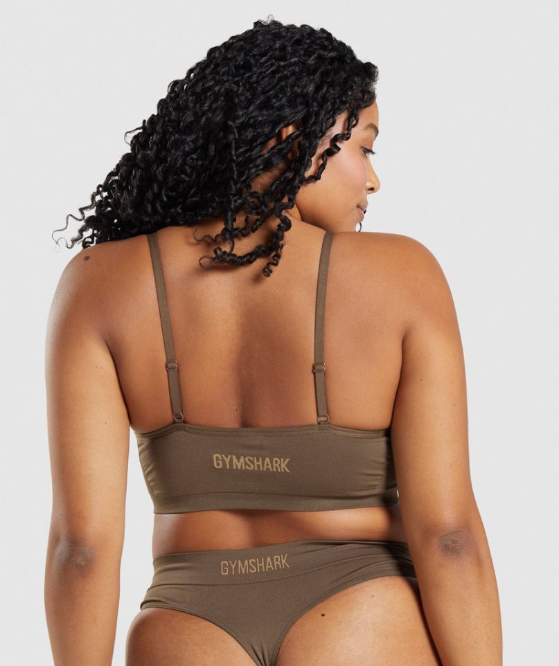 Gymshark Seamless Low Neck Bralette Underkläder Dam Bruna | SE-54096T