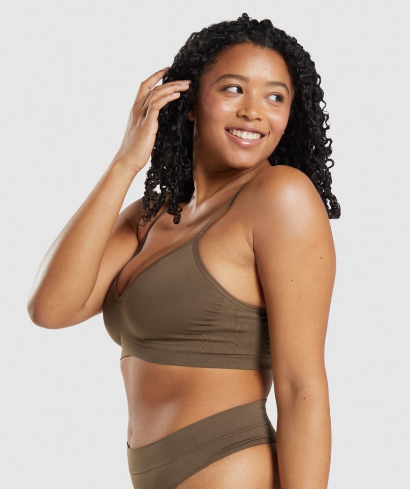 Gymshark Seamless Low Neck Bralette Underkläder Dam Bruna | SE-54096T