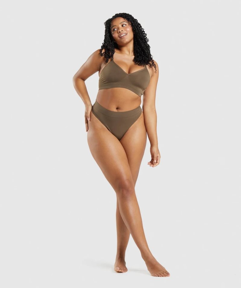 Gymshark Seamless Low Neck Bralette Underkläder Dam Bruna | SE-54096T