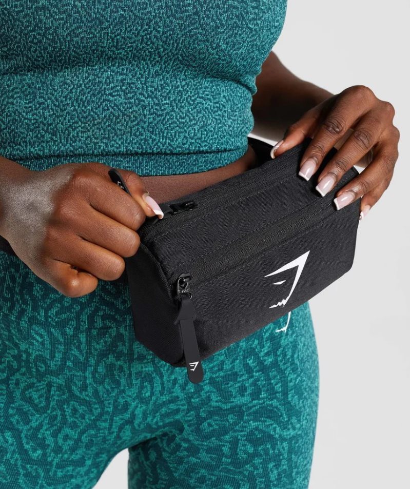 Gymshark Sharkhead Cross Body Midjeväska Svarta | SE-81527L