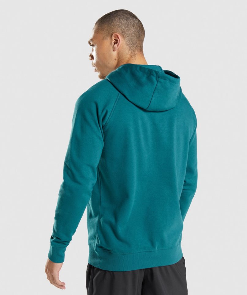 Gymshark Sharkhead Infill Hoodie Herr Turkos | SE-51349G