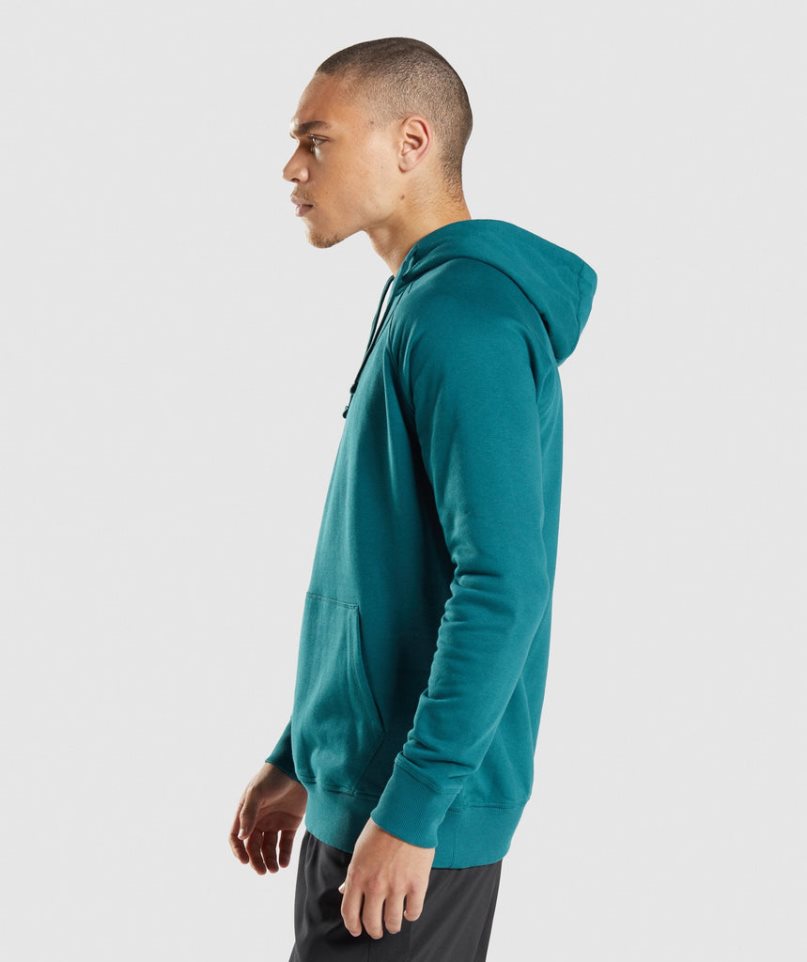 Gymshark Sharkhead Infill Hoodie Herr Turkos | SE-51349G