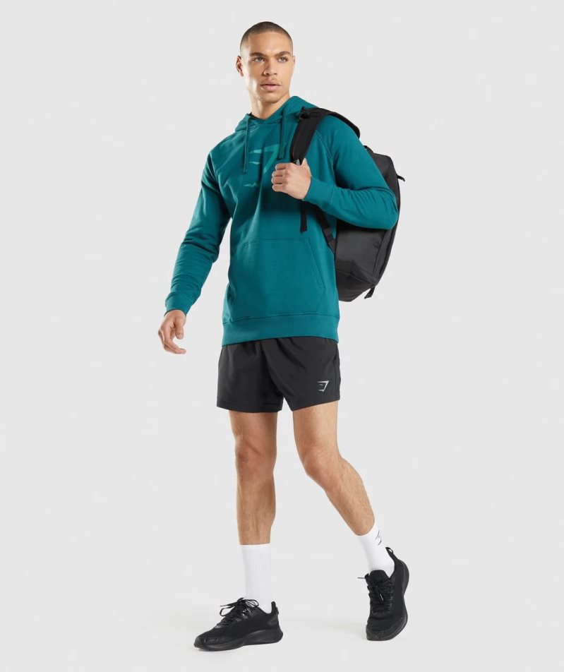 Gymshark Sharkhead Infill Hoodie Herr Turkos | SE-51349G