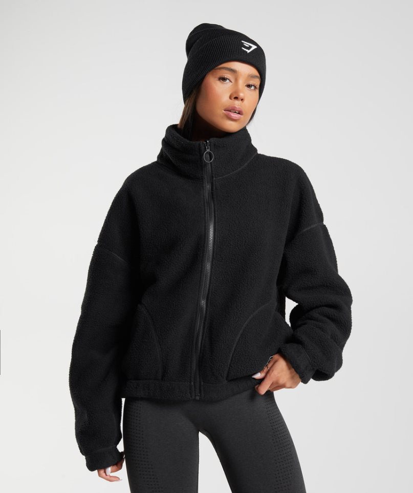 Gymshark Sherpa Jacka Dam Svarta | SE-31792X