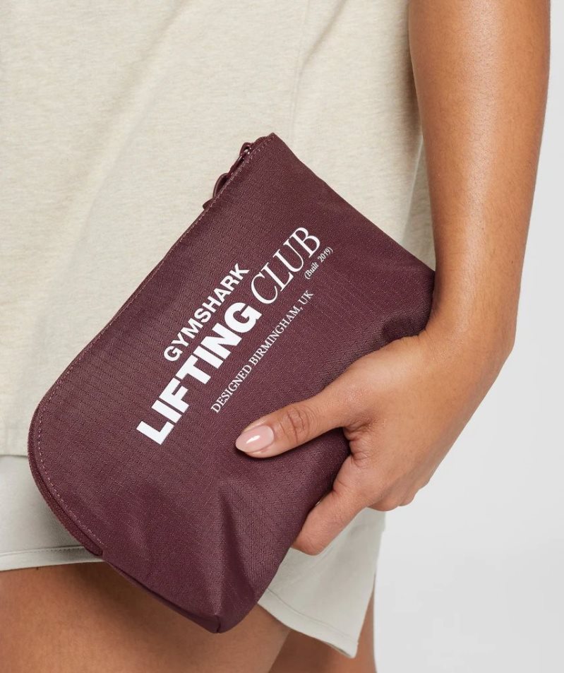 Gymshark Social Club Cosmetic Tvättpåsar Vinröda | SE-31289V