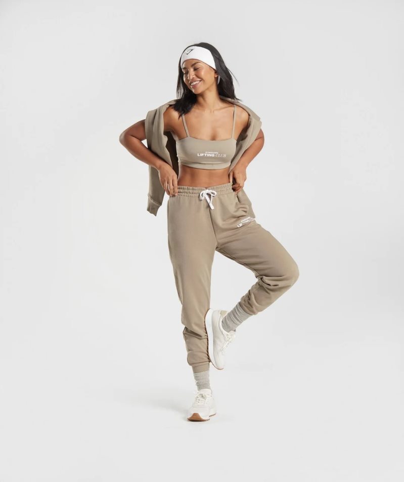 Gymshark Social Club Mjukisbyxor Dam Khaki | SE-41863G