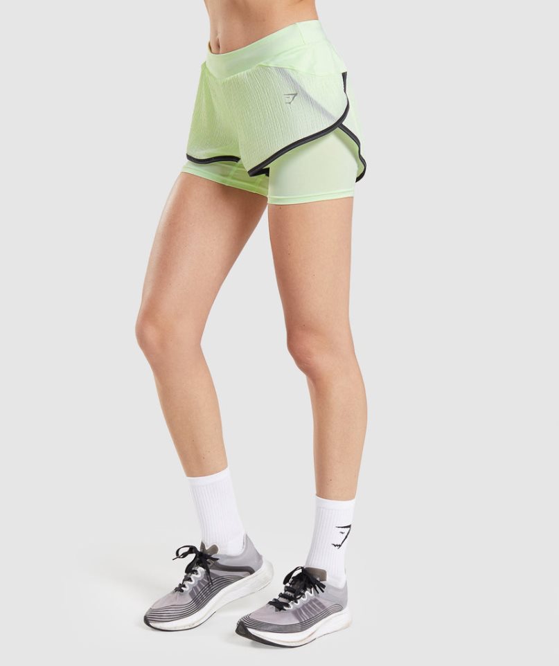 Gymshark Speed 2 In 1 Shorts Dam Mintgröna | SE-57193M