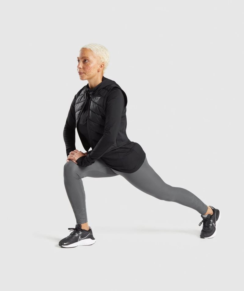 Gymshark Speed Gilet Jacka Dam Svarta | SE-91306K