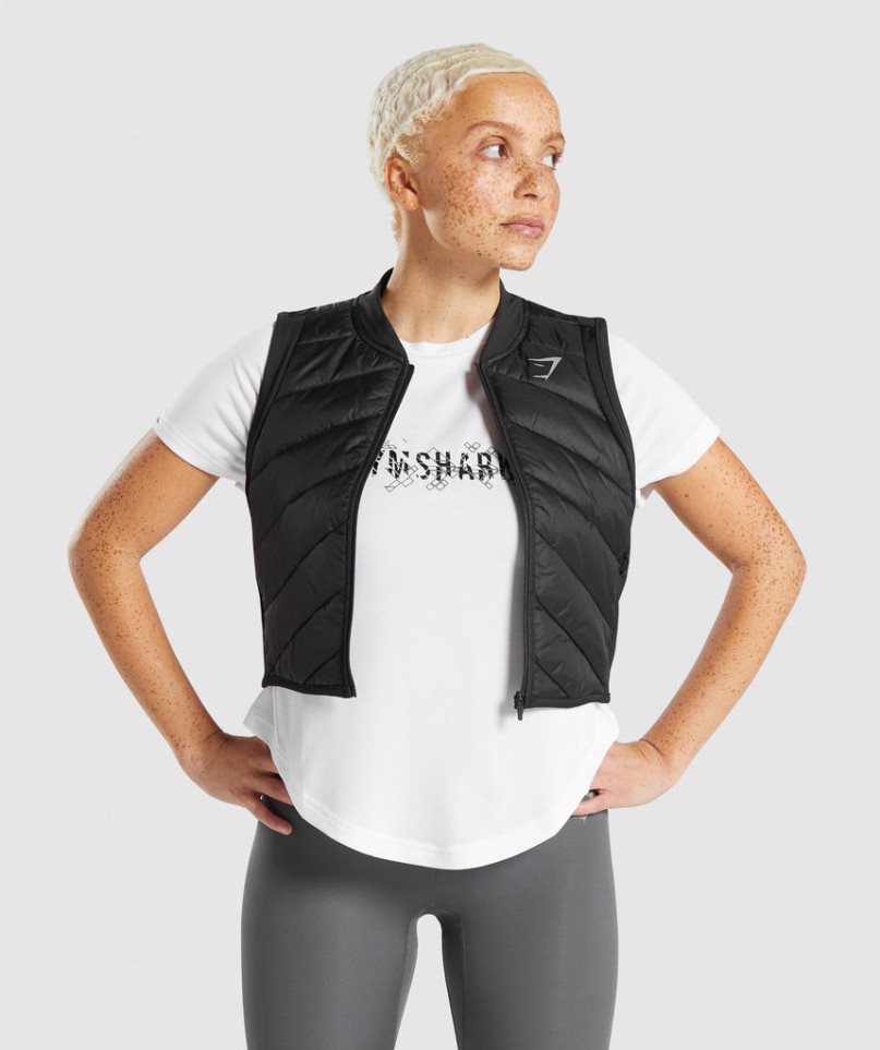 Gymshark Speed Gilet Jacka Dam Svarta | SE-91306K