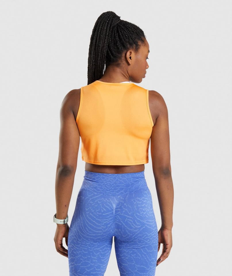 Gymshark Tränings Crop Linnen Dam Orange | SE-58901J
