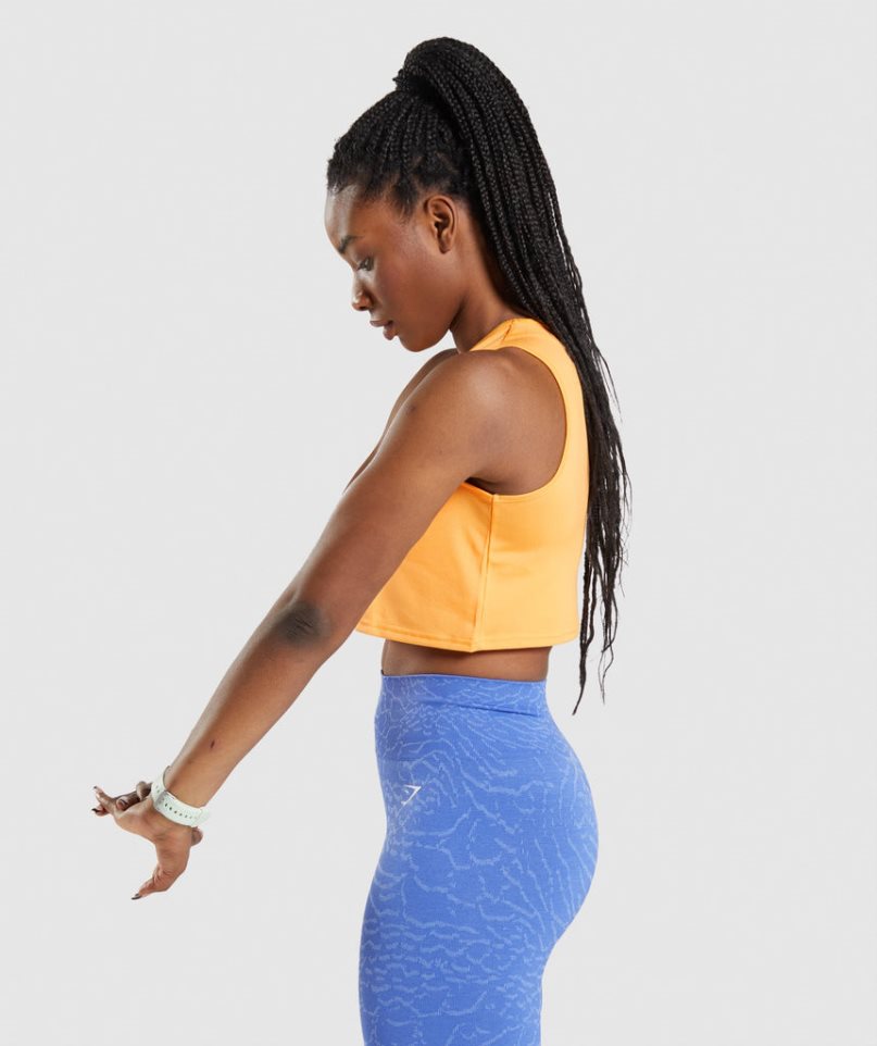 Gymshark Tränings Crop Linnen Dam Orange | SE-58901J