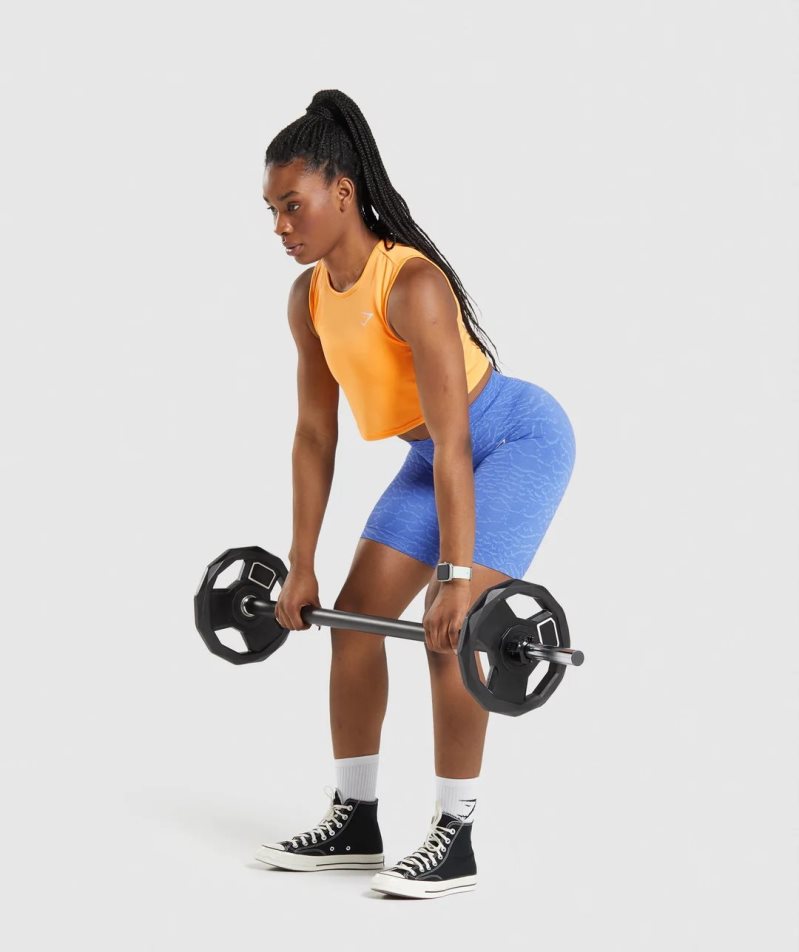 Gymshark Tränings Crop Linnen Dam Orange | SE-58901J