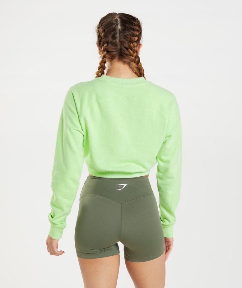 Gymshark Tränings Cropped Tröjor Dam Gröna | SE-69170W