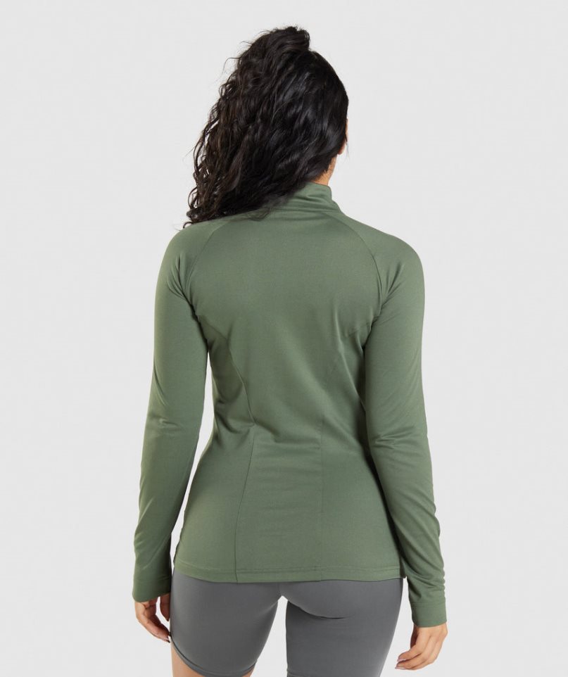 Gymshark Tränings Jacka Dam Olivgröna | SE-85631M