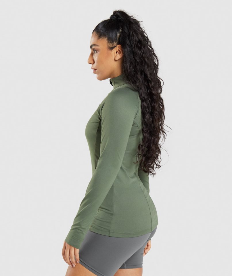 Gymshark Tränings Jacka Dam Olivgröna | SE-85631M