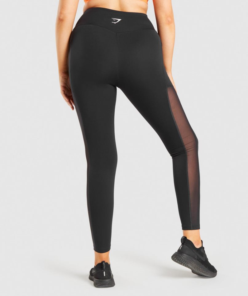 Gymshark Tränings Mesh Pocket Leggings Dam Svarta | SE-28639X