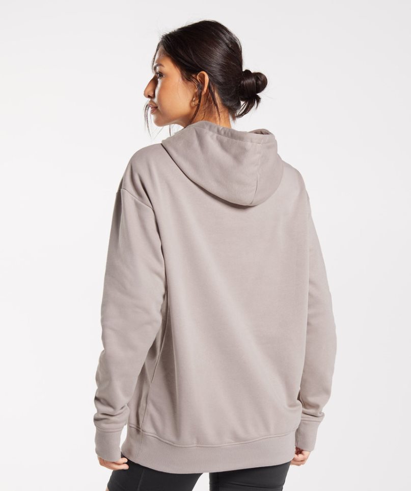 Gymshark Tränings Oversized Hoodie Dam Grå | SE-97641S