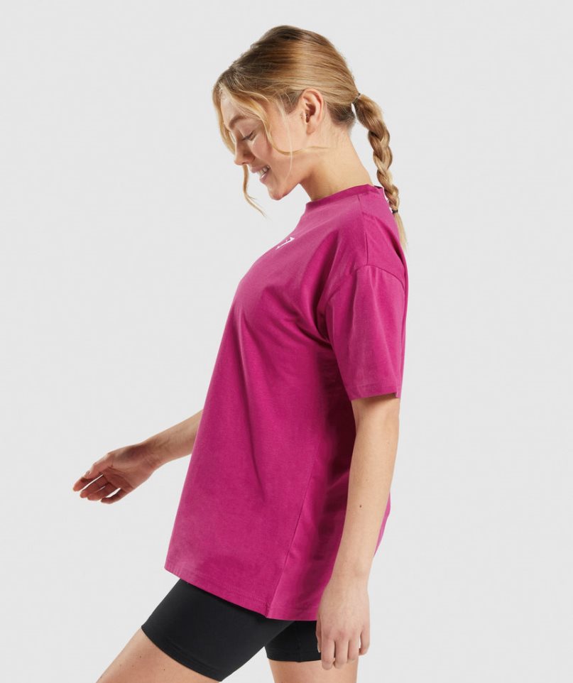 Gymshark Tränings Oversized T-shirt Dam Rosa | SE-35926V