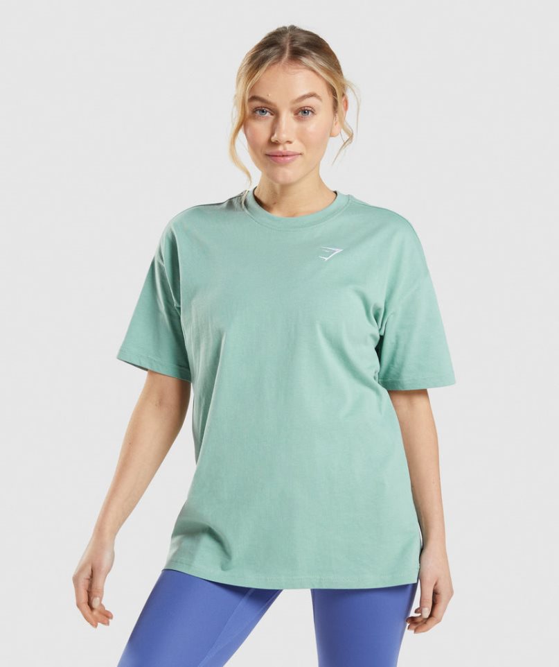 Gymshark Tränings Oversized T-shirt Dam Ljusgröna | SE-76283W