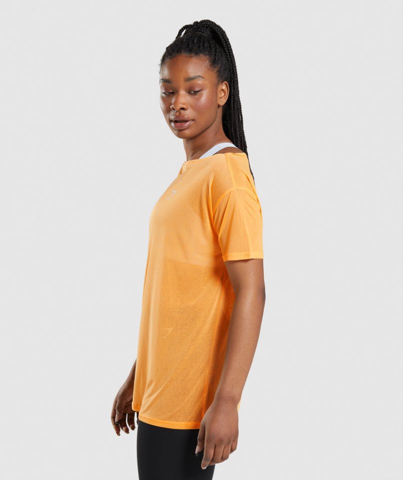 Gymshark Tränings Oversized Top T-shirt Dam Orange | SE-80297K