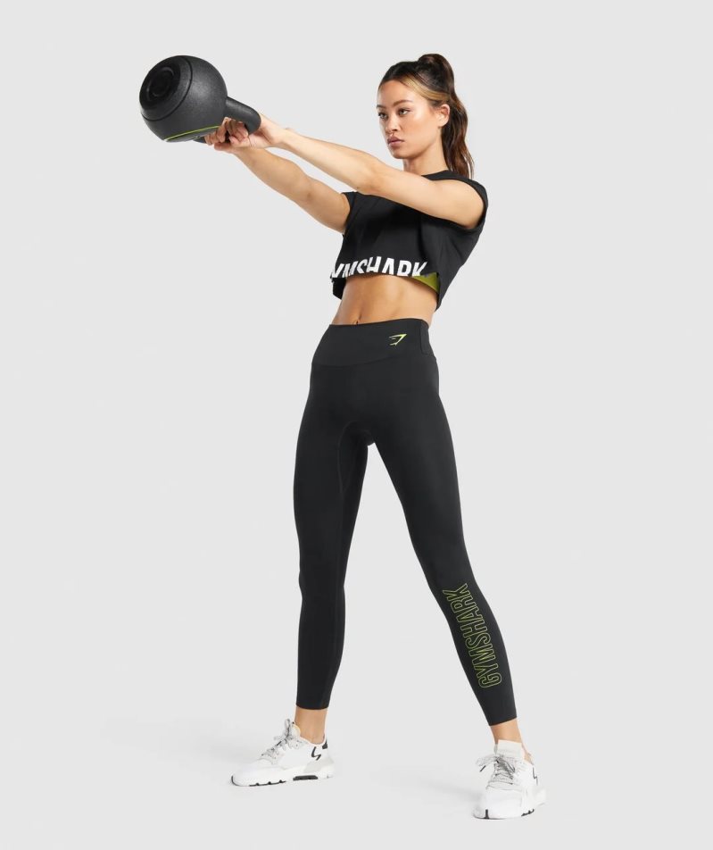 Gymshark Tränings Tryck Leggings Dam Svarta | SE-23481G