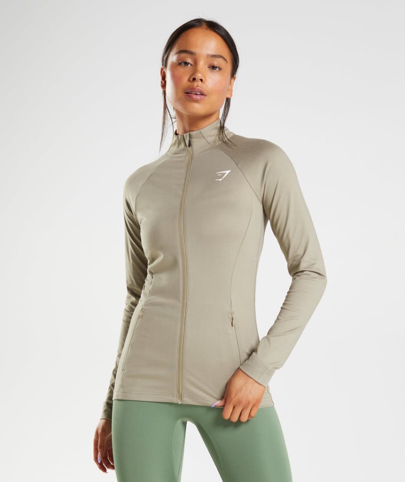 Gymshark Tränings Zip Up Jacka Dam Grå | SE-39814H