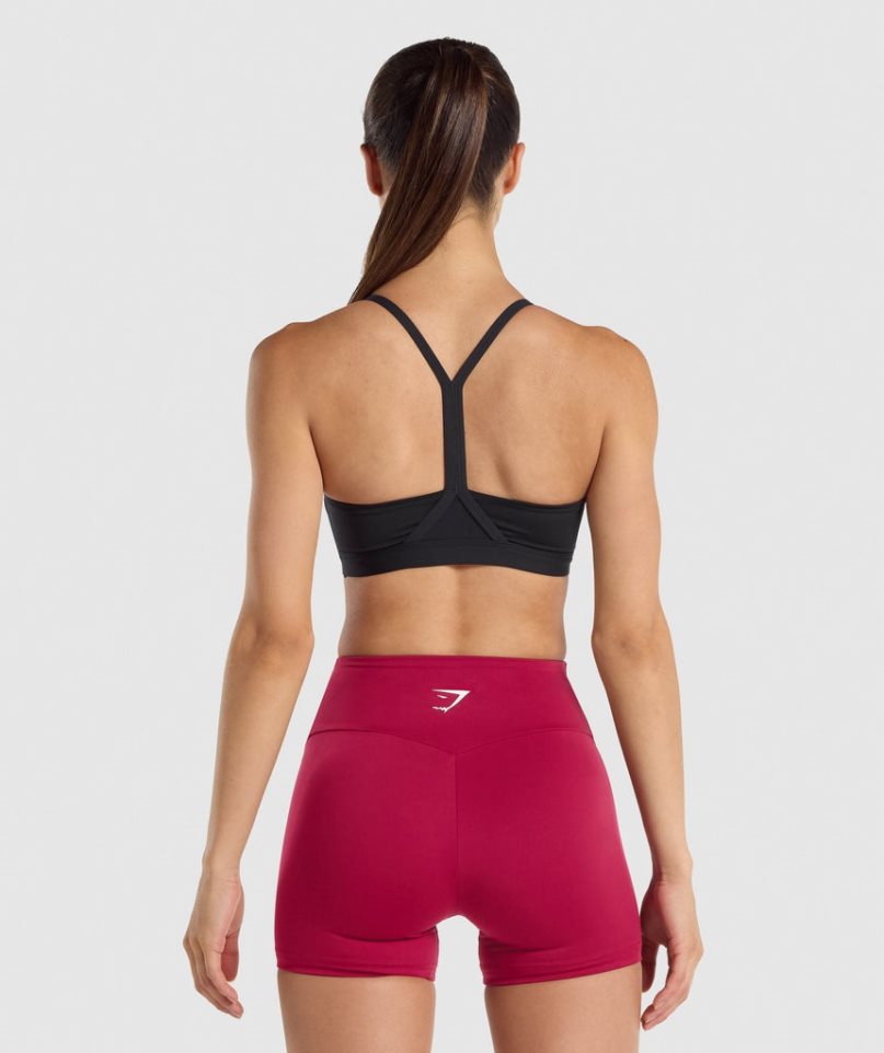 Gymshark V Neck Sport Bh Dam Svarta | SE-26378C