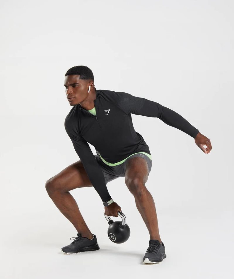 Gymshark Vital Light 1/4 Zip Tröjor Herr Svarta | SE-97641D