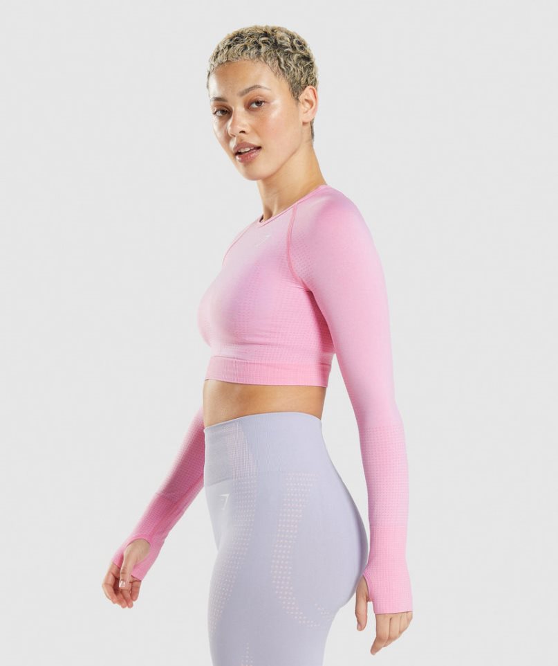Gymshark Vital Seamless 2.0 Beskurna Toppar Dam Rosa | SE-48713Y